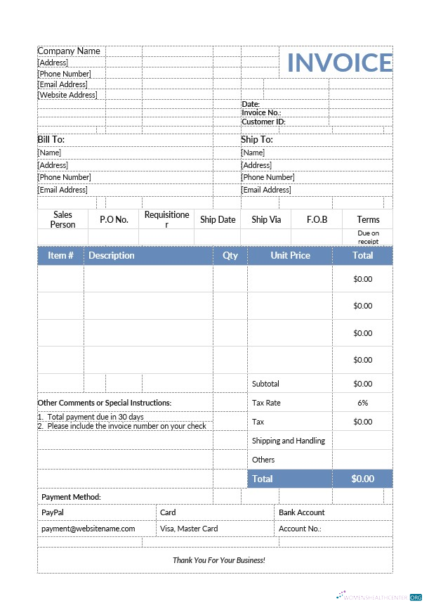 Download Product Sales Invoice Template Photoshop template